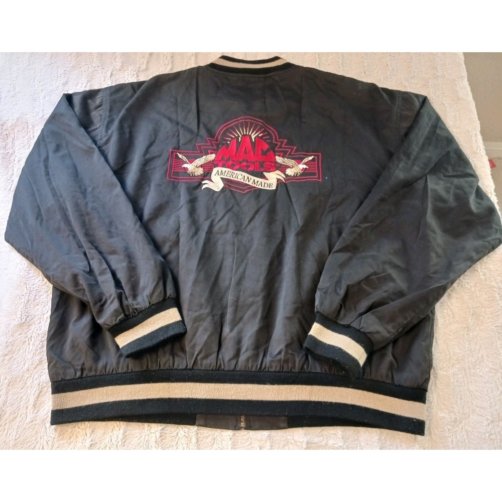 Vintage Mac Tools 80's Embroidered Full Zip Jacket Men's Size XL Black Cotton